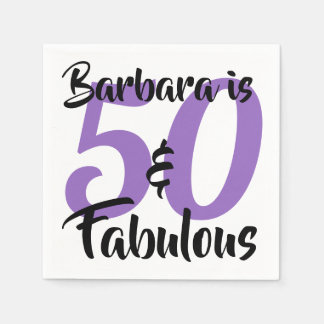 Serviette En Papier 50 ans et Fabuleux Fête d'anniversaire personnalis