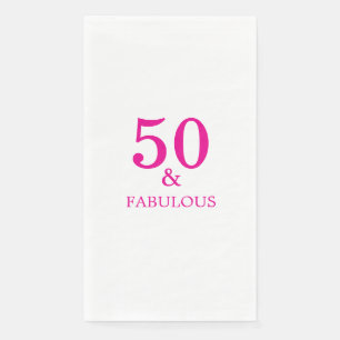 Serviette En Papier 50 ans et Fabuleux Fête d'anniversaire rose chaleu