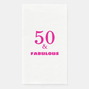 Serviette En Papier 50 ans et Fabuleux Fête d'anniversaire rose chaud 
