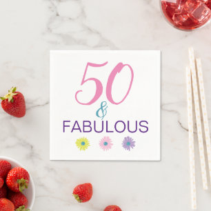 Serviette En Papier 50 ans et merveilleuse Daisy Illustrée