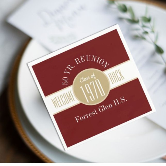 Serviette En Papier 50 ans Réunion Bienvenue Retour (Créateur téléchargé)