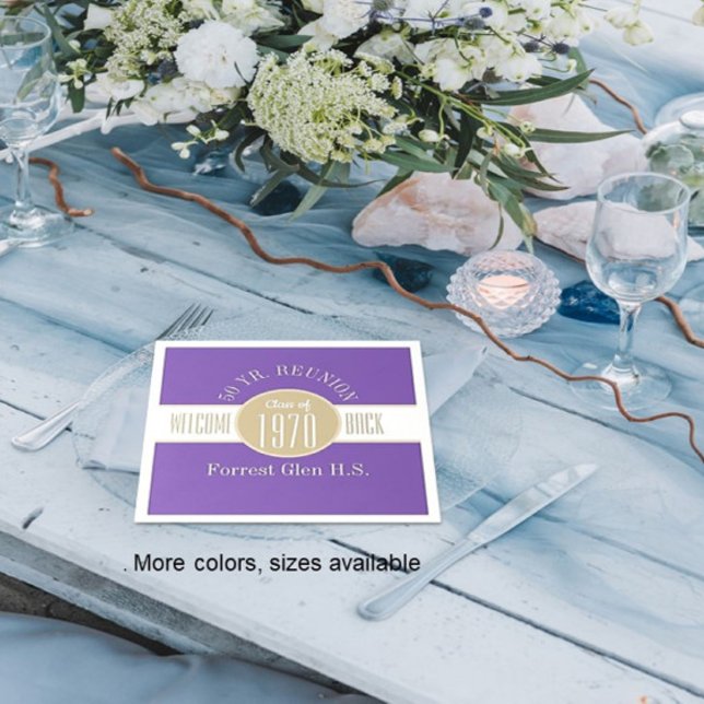 Serviette En Papier 50 ans Réunion Bienvenue Retour serviettes (Créateur téléchargé)