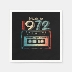 Serviette En Papier 50 Cadeaux Anniversaire Année Vieux Fait en 1972 C