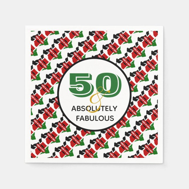 Serviette En Papier 50 et absolument fabuleuse fête du KENYA (Devant)