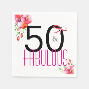 Serviette En Papier 50 et cinquantième serviettes fabuleuses de fête