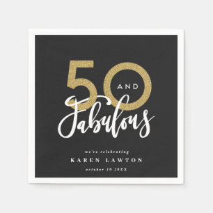 Serviette En Papier 50 et fabuleuse fête d'anniversaire d'or 