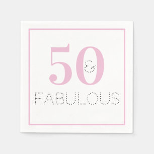 Serviette En Papier 50 et fabuleuse fête d'anniversaire moderne rose