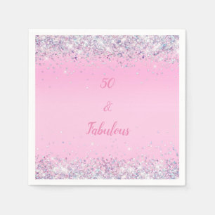 Serviette En Papier 50 et fabuleuse Parties scintillant holographique