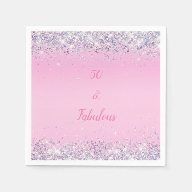 Serviette En Papier 50 et fabuleuse Parties scintillant holographique  (Devant)