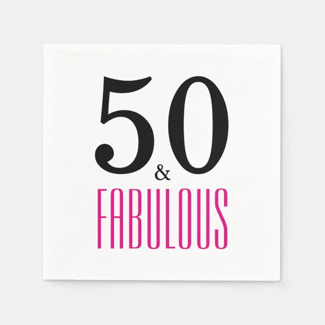 Serviette En Papier 50 et fabuleux 50e Anniversaire Papier serviettes (Devant)