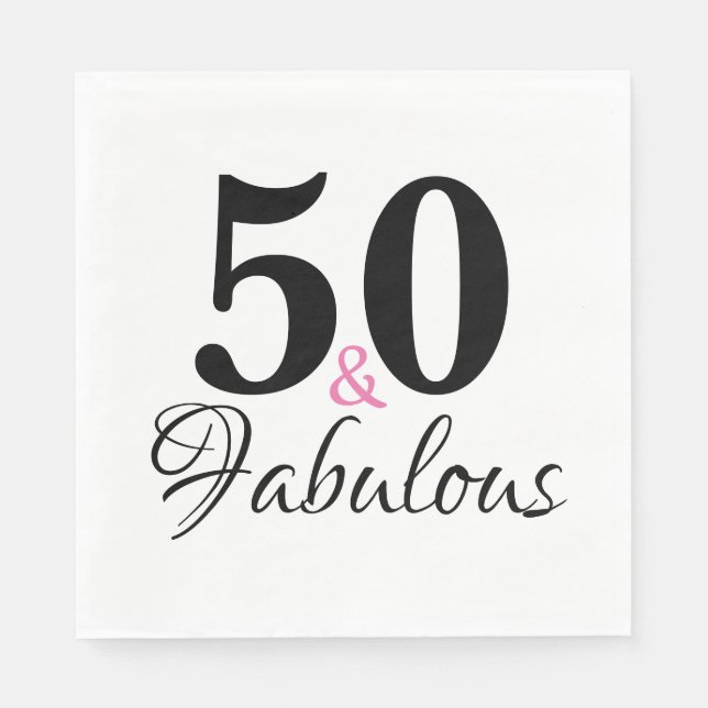 Serviette En Papier 50 et fabuleux Anniversaire Chic Party Papier (Devant)