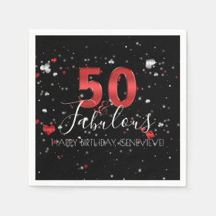 Serviette En Papier 50 et fabuleux   Casino Vegas Anniversaire