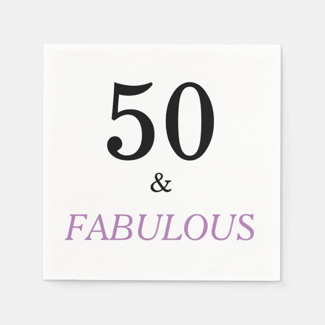 Serviette En Papier 50 et fabuleux devis d'anniversaire Black Purple T (Devant)