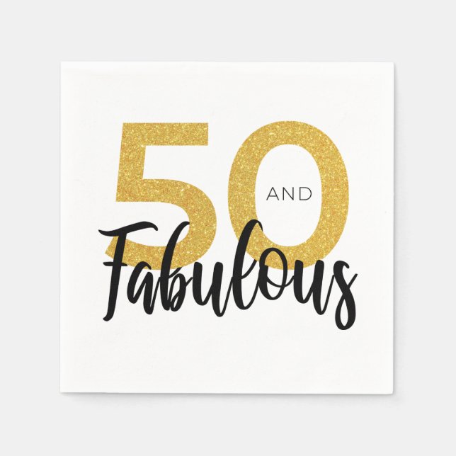 Serviette En Papier 50 et fabuleux document de fête d'anniversaire (Devant)