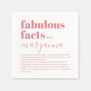Serviette En Papier 50 et fabuleux Fun Fact Pink Anniversaire serviett