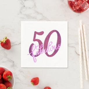 Serviette En Papier 50 et fabuleux   Plum Purple et Grunge rose