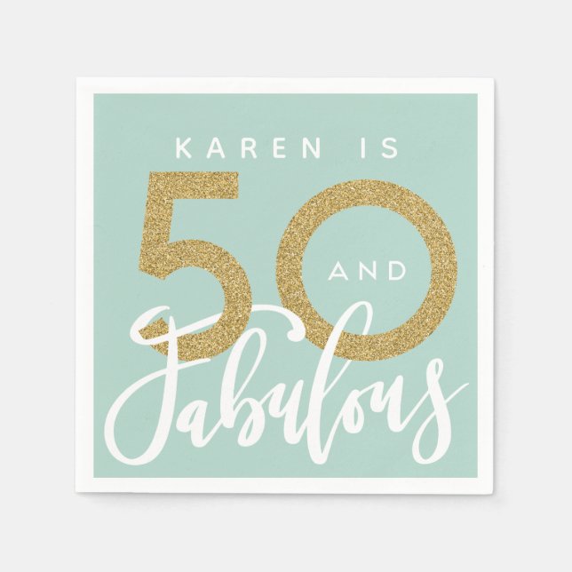 Serviette En Papier 50 et fabuleux serviettes de fête d'anniversaire (Devant)