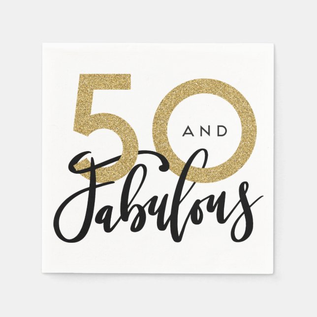 Serviette En Papier 50 et fabuleux serviettes de fête d'anniversaire (Devant)