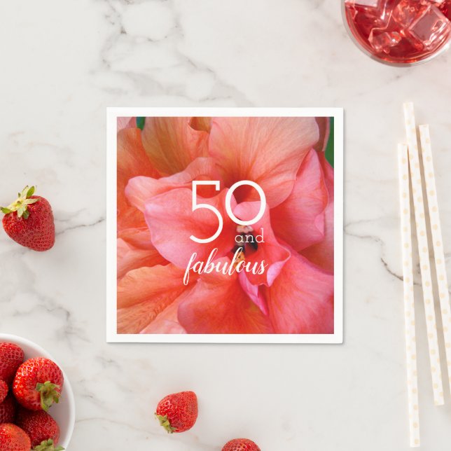 Serviette En Papier 50 et Fabulous Flower Photo Anniversday Party (En situation)