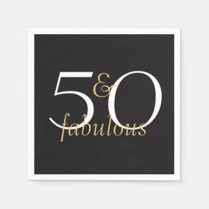 Serviette En Papier 50 et Fabulous Gold Black White Party Napkins