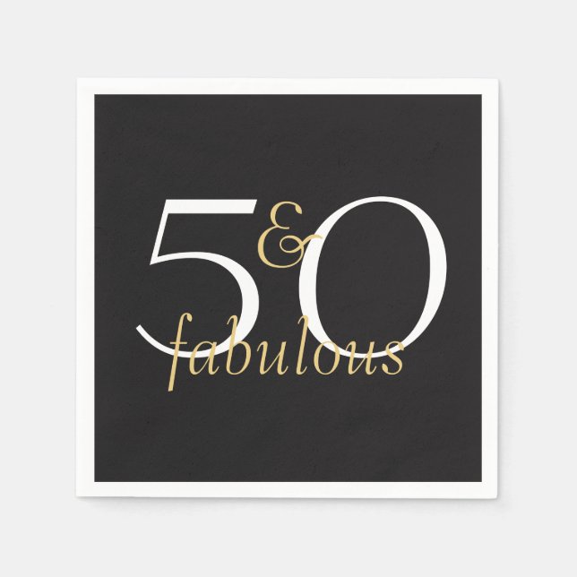 Serviette En Papier 50 et Fabulous Gold Black White Party Napkins (Devant)