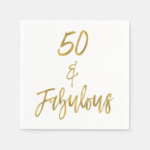 Serviette En Papier 50 et Fabulous Gold Foil Anniversday Napkins