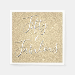 Serviette En Papier 50 et Fabulous Luxury Gold Parties scintillant