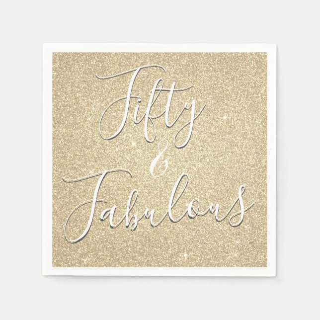 Serviette En Papier 50 et Fabulous Luxury Gold Parties scintillant (Devant)