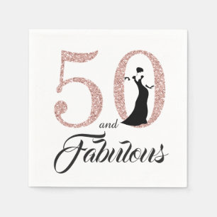 Serviette En Papier 50 et Fabulous Pink Parties scintillant 50e fête d