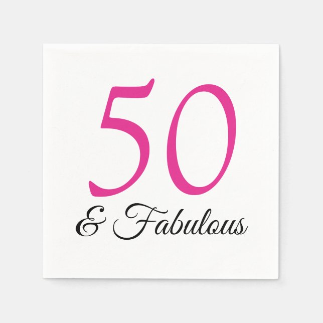 Serviette En Papier 50 et Fabulous Pink serviettes d'anniversaire (Devant)