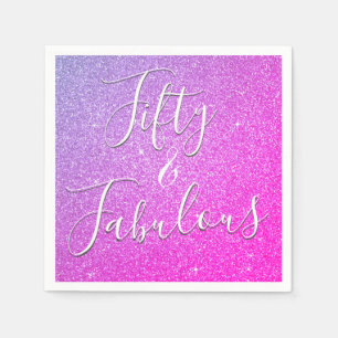 Serviette En Papier 50 et Fabulous Purple - Parties scintillant rose