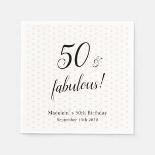 Serviette En Papier 50 et Fabulous Rose Black 50e anniversaire