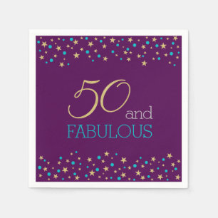 Serviette En Papier 50 et Fabulous Star Border 50th Birthday Party