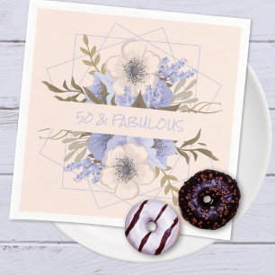 Serviette En Papier 50 et Fabulous Violet Pastel Five Petal Wild Rose