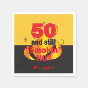 Serviette En Papier 50 et toujours anniversaire chaud de Smokin