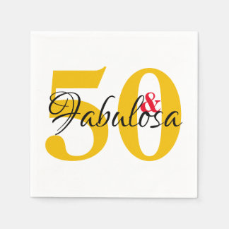 Serviette En Papier 50 & Fabuleux Anniversaire espagnol