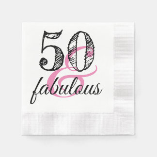 Serviette En Papier 50 & Fabuleux Anniversaire Papier de fête
