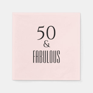 Serviette En Papier 50 Fabuleux Anniversaire Rose
