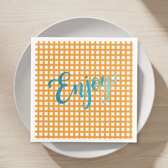 Serviette En Papier 50 Paper Napkins - Nautical Checkered Pattern  (Créateur téléchargé)