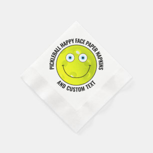 Serviette En Papier 50 x Fête de Pickleball Personnalisé YEUX BLEUS Jo
