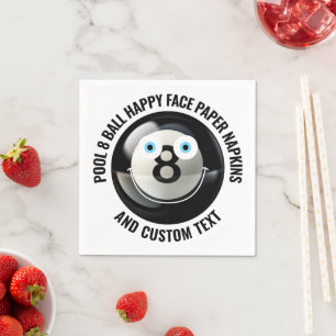 Serviette En Papier 50 x Piscine personnalisée 8 Ball Party BLUE EYES