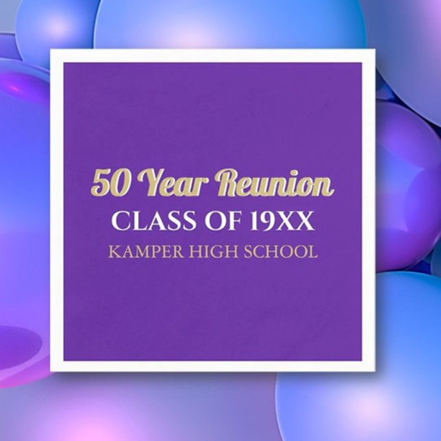 Serviette En Papier 50e Amusement de Réunion ! Réunion personnalisée (Créateur téléchargé)