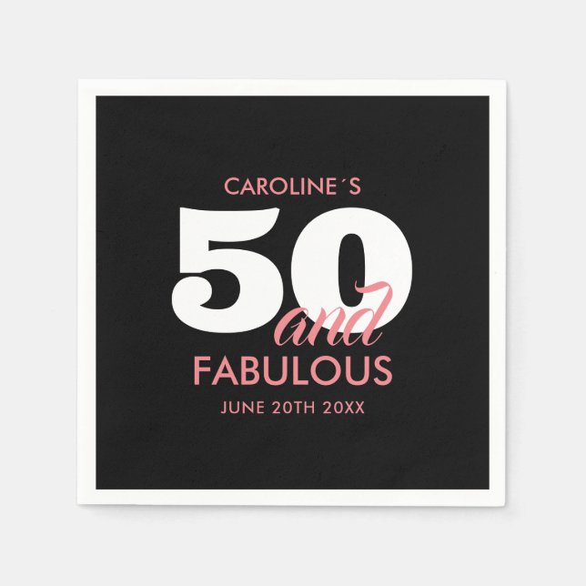 Serviette En Papier 50e anniversaire 50 et fabuleux (Devant)