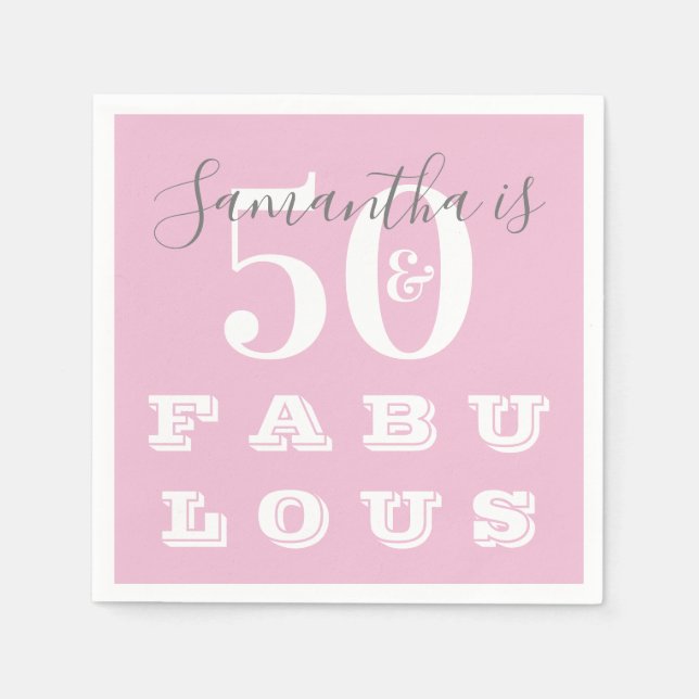 Serviette En Papier 50e anniversaire 50 fabuleuse fête d'anniversaire  (Devant)