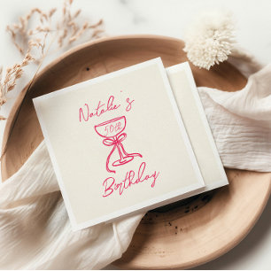 Serviette En Papier 50e Anniversaire de Champagne de Bow en verre de m