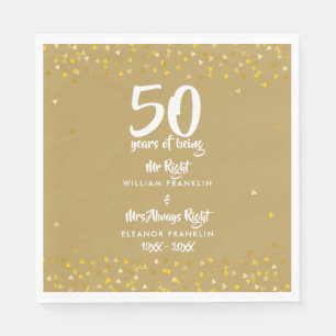 Serviette En Papier 50e anniversaire de mariage de M. et Mme à raison 
