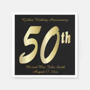 Serviette En Papier 50e anniversaire de Mariage d'or