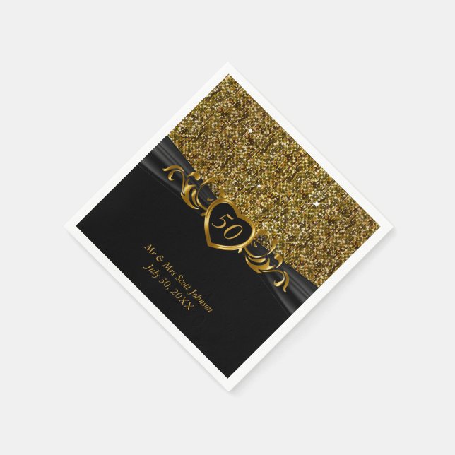 Serviette En Papier 50e anniversaire de Mariage d'or (Coin)