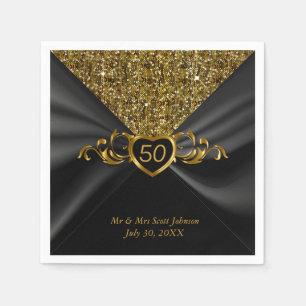 Serviette En Papier 50e anniversaire de Mariage d'or