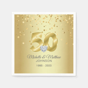 Serviette En Papier 50e anniversaire de Mariage d'or personnalisé